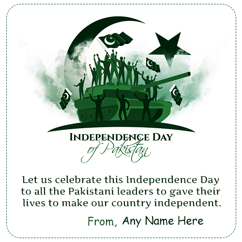 Happy Independence Day Pakistan 2025 Cards With Name